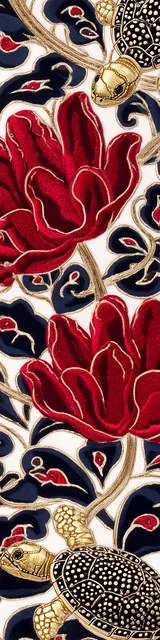 Free turtle bookmark featuring big red flowers and turtles